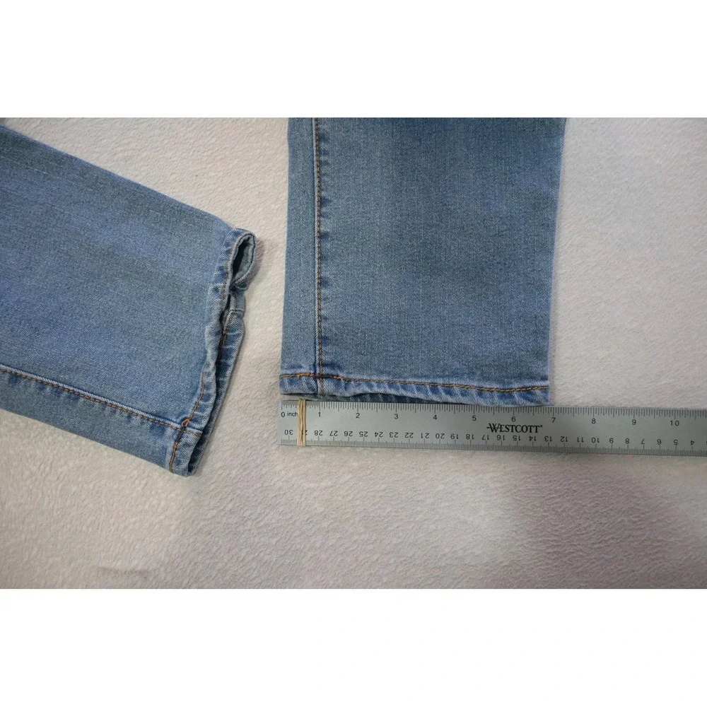 True Religion Rocco Relaxed Skinny Jeans Mens 34x34 Blue Moto Biker Ribbed Denim
